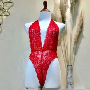 Be my Valentine Red lace Bodysuit